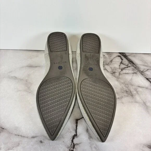 Rothy's The Point Dove Gray Knit Ballet Flats Women's Size 6.5 - Picture 6 of 9